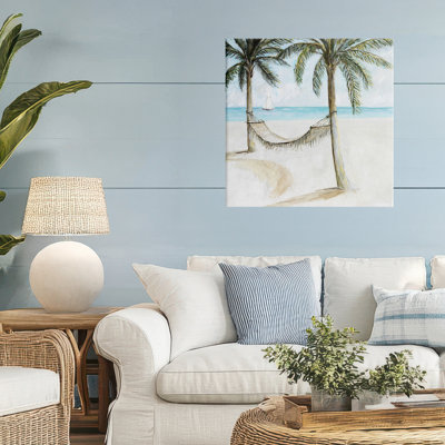 Beach Hammock Coastal Scene Canvas, design by Lorenzo Collective