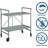 Folding Serving Cart With Wheels & 2 Shelves For Outdoor & Indoor Use, Space-Saving Design, Grey