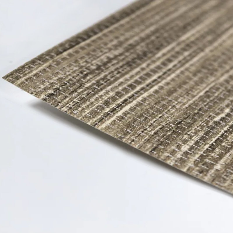 Faux Grasscloth Striped Non-woven Roll, Brown