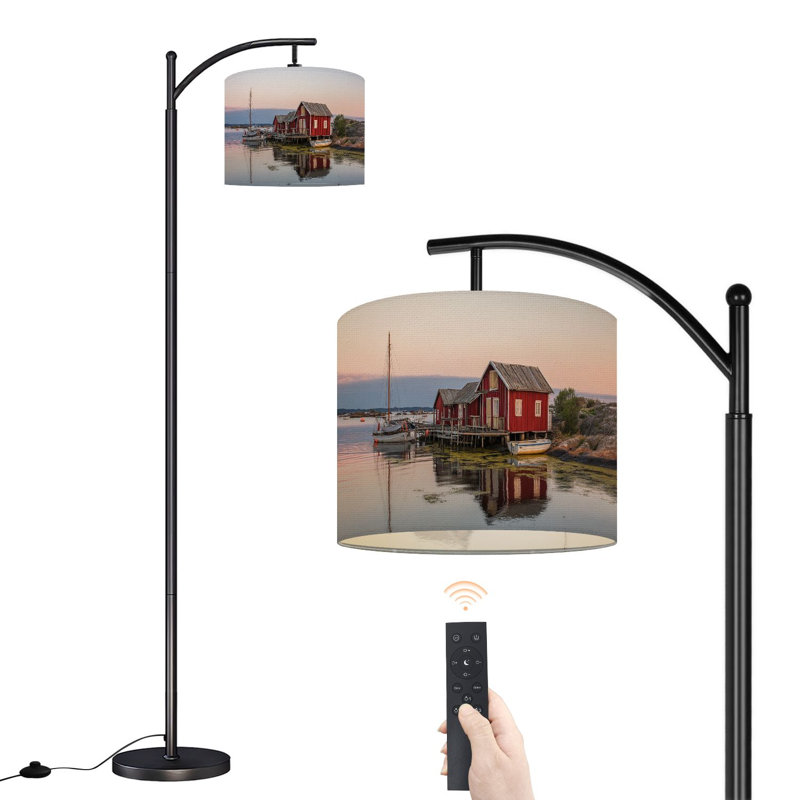Lampe sur pied à arc avec abat-jour réglable