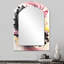 Multicolore peinture tourbillon I - miroir unique asymétrique spirales abstraites, grand miroir mural arche rose, impression d'art en métal-775684977