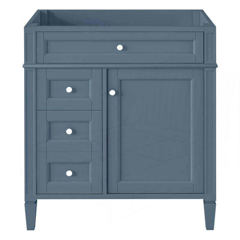 Meuble-lavabo de 30 po sans lavabo supérieur, Indigo, 29"