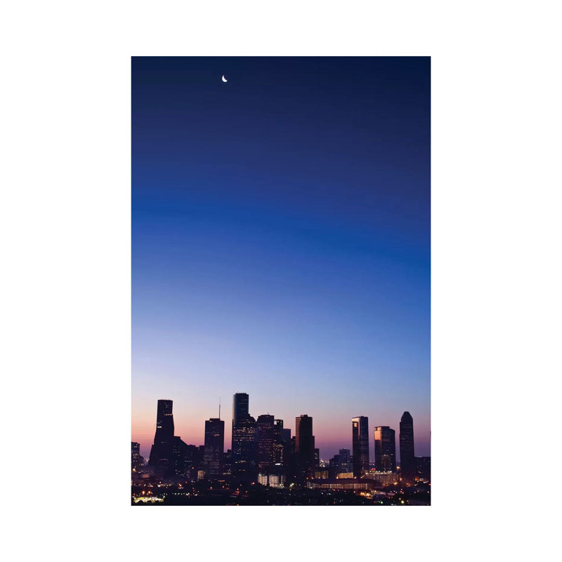 Texas, Crescent Moon Over Houston by Rob Tilley - Gallery-Wrapped Canvas Giclée on Canvas, Canvas, 20.32 cm H x 30.48 cm W