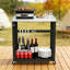 Table de préparation pour barbecue 30 po x 20 po avec chariot en acier inoxydable avec plateau en acier inoxydable, station de préparation à roulettes robuste avec crochets et roulettes pour gril, plaque chauffante et four à pizza
