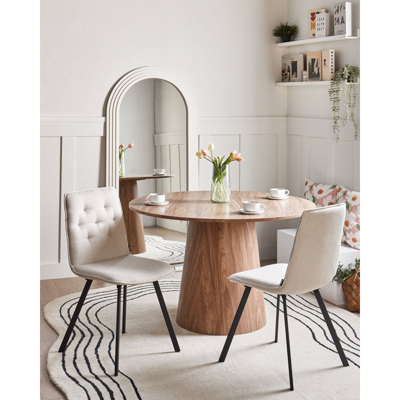 Set of 2 Dining Chairs CARVER Fabric, Beige