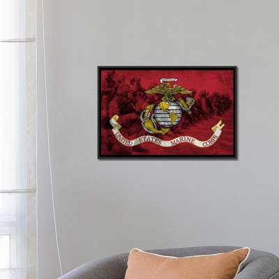 « flags marine modern soldats », impression sur toile tendue