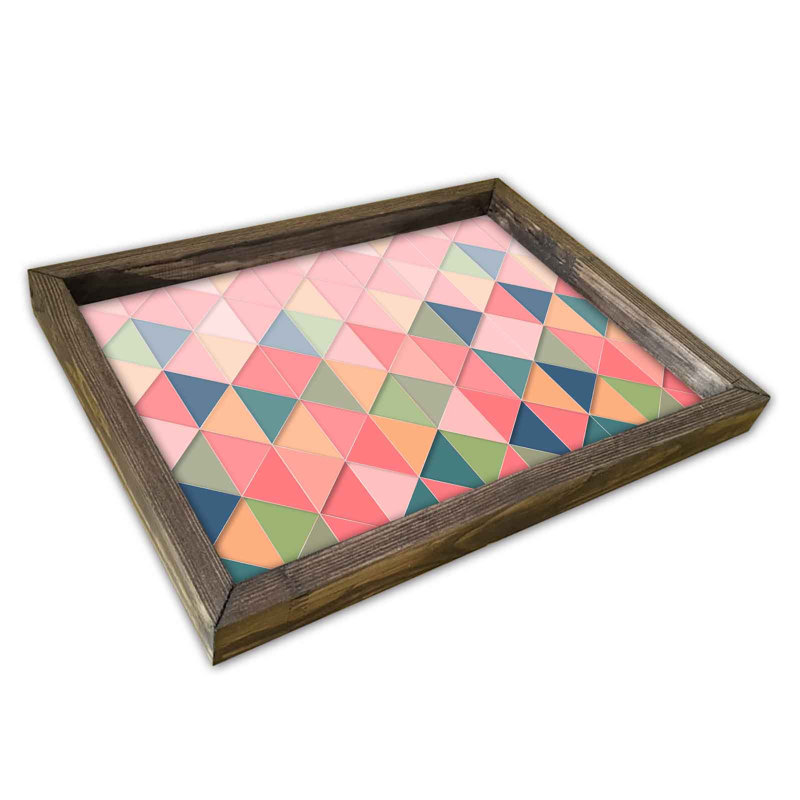 Elegant Serving Tray, 100% MDF & Pine Wood Frame, 11.8 x 15.7 inches | Durable 2.7mm Thickness, Perfect for Home Entertaining & Breakfast in Bed | Stylish Design, Lightweight & Easy to Clean