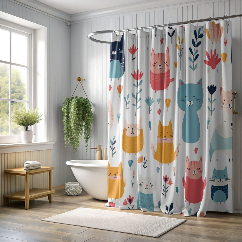 Rideau de douche Rosy Room - Premium, H 74 po x l 71 po