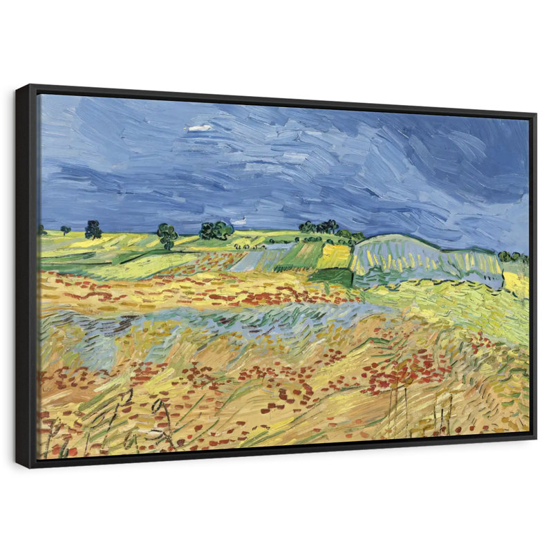 Les champs, Cadre flottant noir, 40 po x 27 po