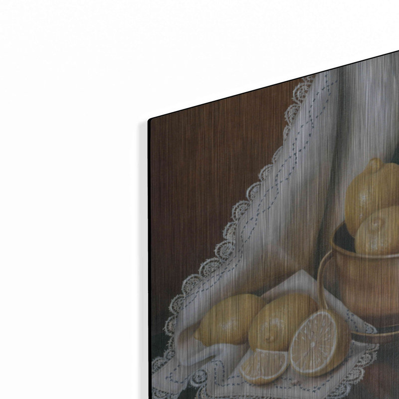 «Lemons Lace» par Cecile Baird, art mural en métal, H 12 po x l 16 po x P 0,13 po