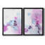 «Fluid Magenta III», ensemble de 2 peintures sur toile encadrées-1073634593-1073634599