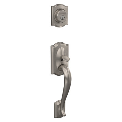 Ensemble de poignées Camelot avec pêne dormant, levier de porte décoratif et rosette
