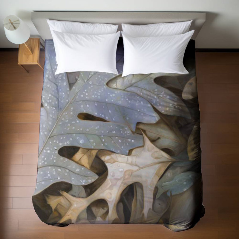 Housse de couette pour grand lit feuilles d'automne | Décoration florale pour chambre à coucher
