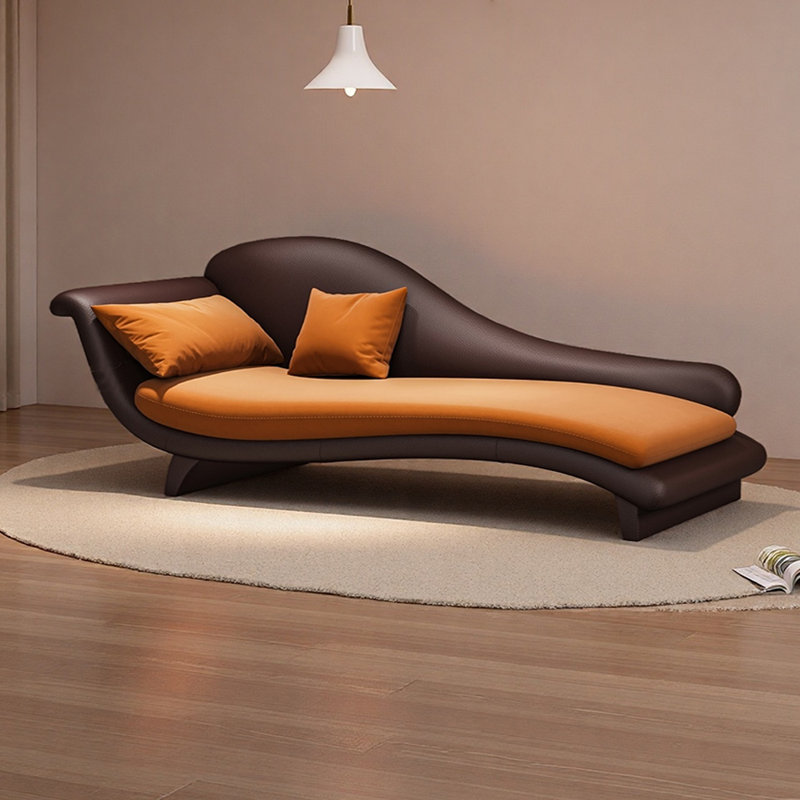Méridiennes d'intérieur en bois Living Room, Orange, Orienté à gauche (vu de face)
