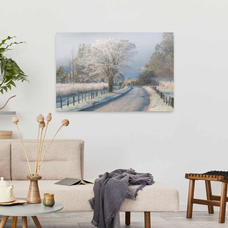 Art contemporain, paysage contemporain abstrait, lever de soleil, H 24 po x l 36 po