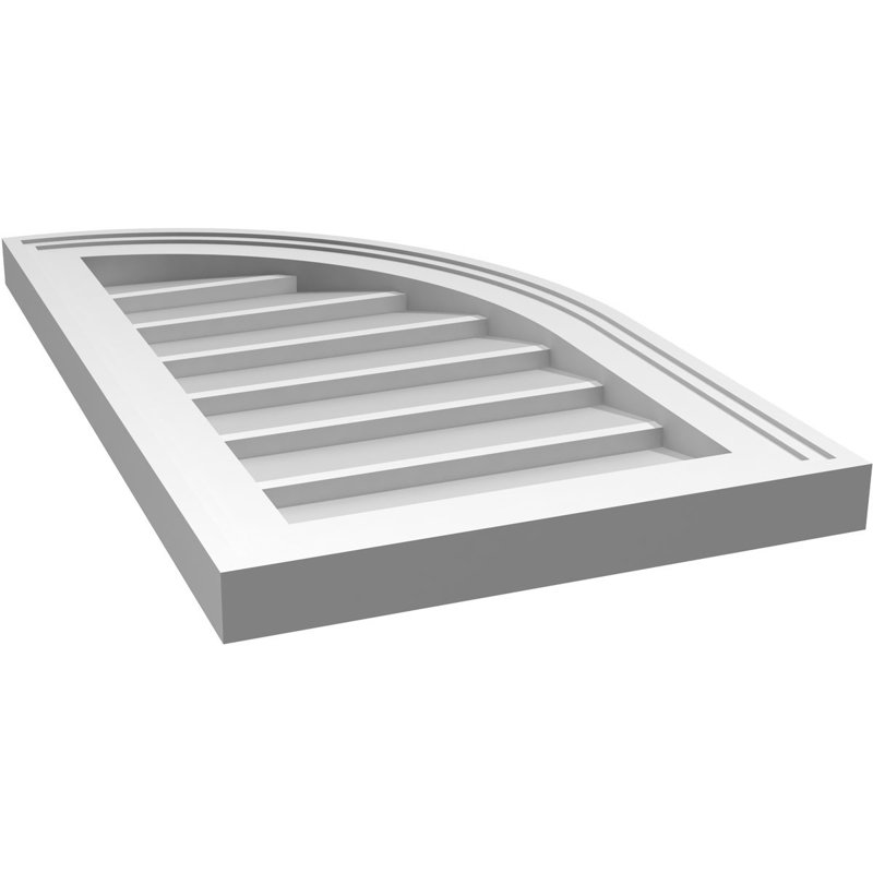 Ventilateur à pignon en uréthane non fonctionnel à finition quart-de-rond droit, brun clair, H 24 po x l 14 po x P 1,5 po
