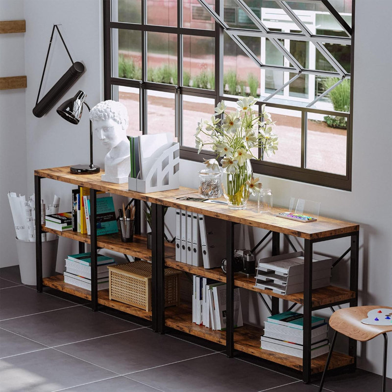 Étagère en métal Mizrahi, 30 po x 47,2 po x 13,3 po, Brun