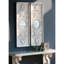 De 2 panneaux muraux en bois de 17 po x 48 po, blanc vieilli avec miroirs ronds, fabrication en bois de sapin robuste pour la décoration de 2 grands panneaux, 17 po x 48 po, finition et intérieur de la maison
