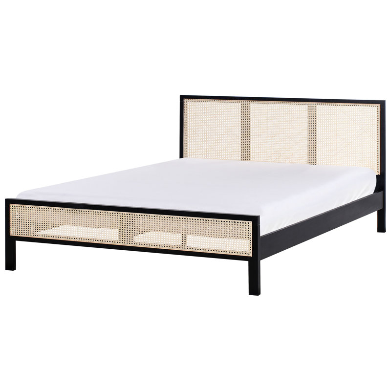 Bed Pine Wood SALERNAS, Black, European Kingsize (160 x 200 cm)