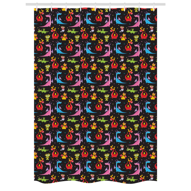 Abstract Shower Curtain with Hooks Included, 78" H x 54" W
