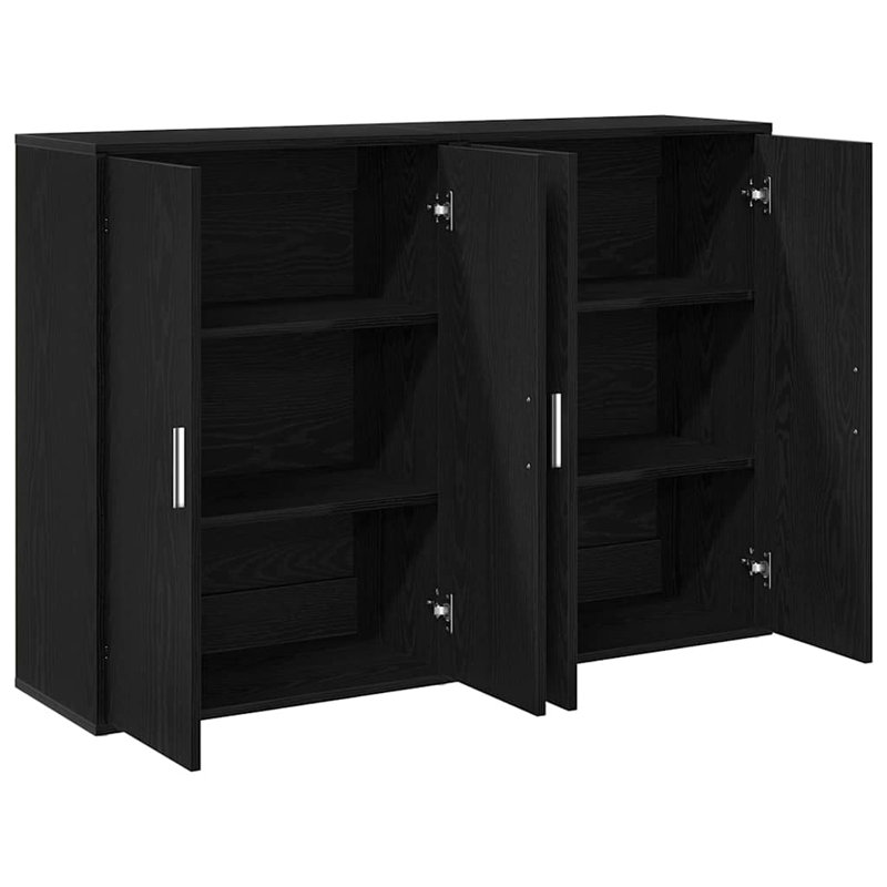 Sideboard 60 X 31 X 84 Cm Engineered Wood, Black Oak