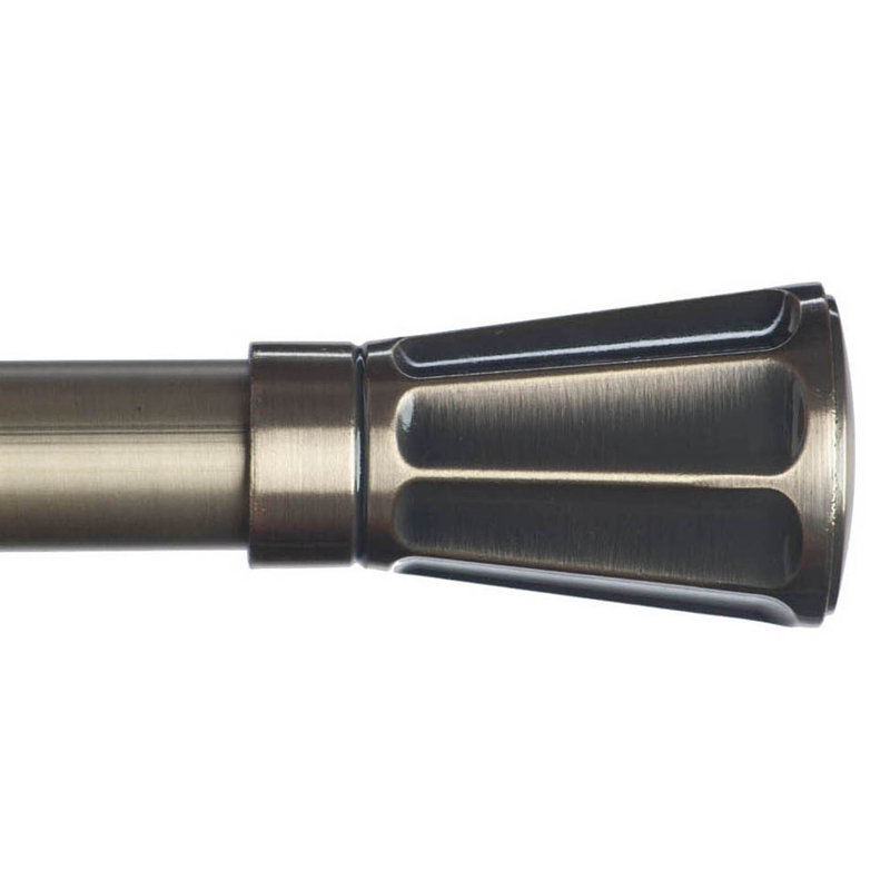 Tringle à rideaux simple Clyburn 1,125 po, Antique, H 3,5 po x l 96 po x P 5,25 po