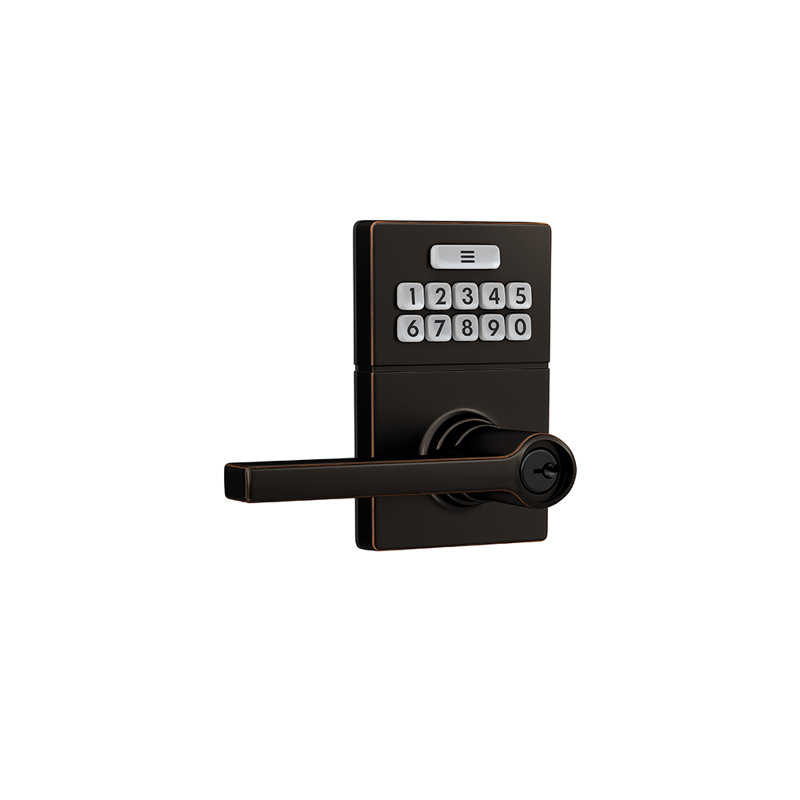 Gatlin Keypad Electronic Lock With Solstice Lever Non-Connected, Aged Bronze