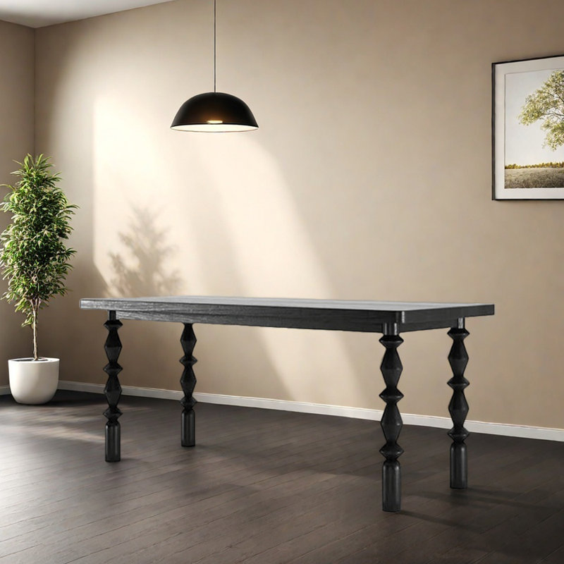Table multifonctionnelle rétro en bois de frêne, H 29,52 po x L 55,11 po x l 27,55 po