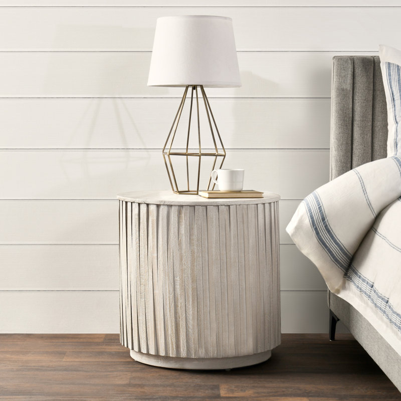 Table de bout cylindrique en bois massif Sylvia