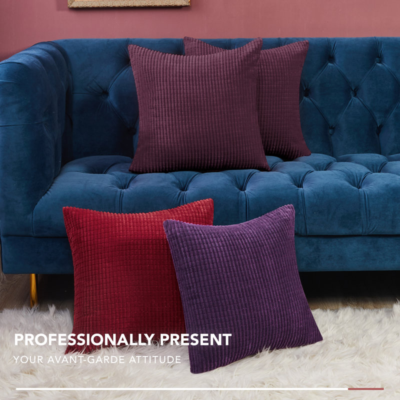 Deconov Square Pillow Cover, 24" x 24", Purple