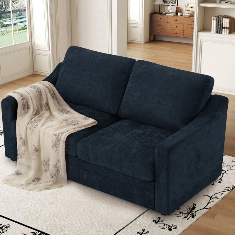 67" Upholstered Loveseat Modern Sofa With Thickened Cushions, Comfy Chenille 2-Seater Couch With Wider Armrests For Bedroom, Apartment, Office