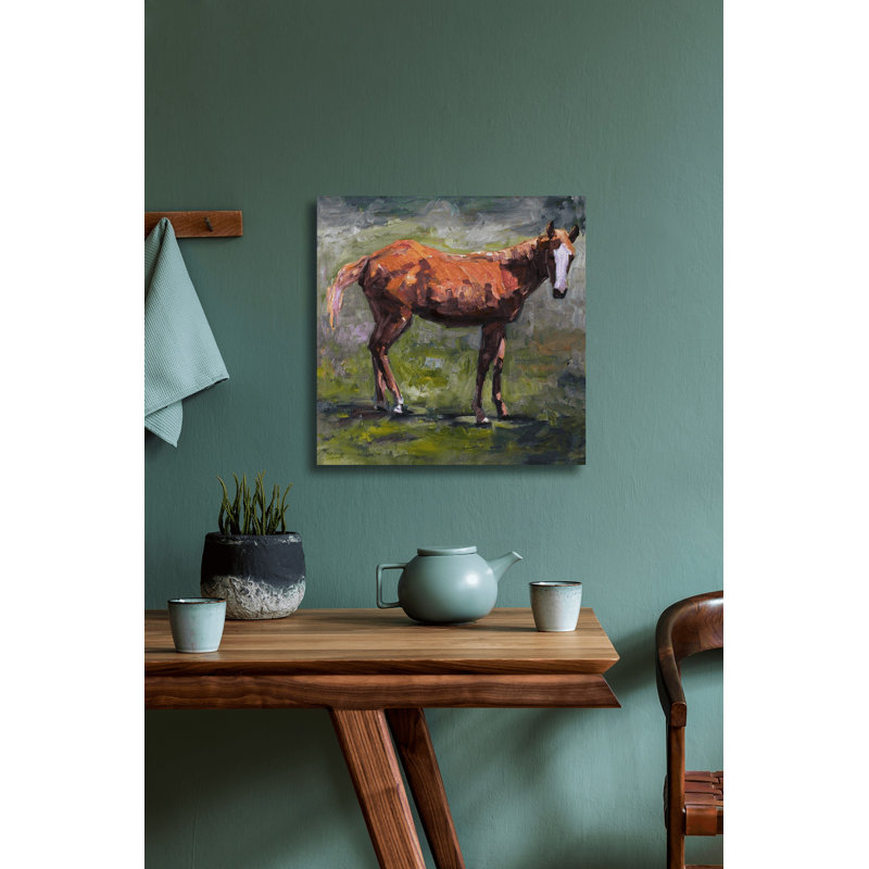 FOAL - Unframed Print on Canvas, 20" H x 20" W x 1.75" D, Brown Framed Canvas