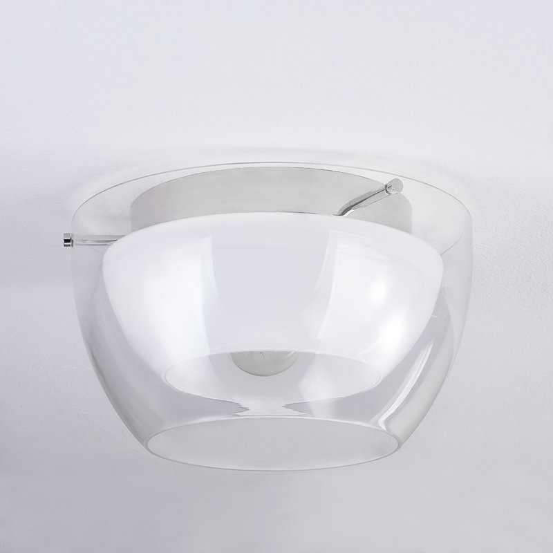 Plafonnier encastré 1 lumière Dutton 14 po, Nickel poli
