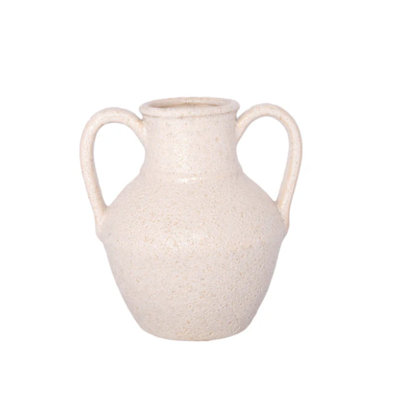 Ceramic Amphora Vase Lg Finish Ivory