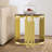 Bordeaux 19.7" Wide 2-Tier Round Glass Top End Table Living Room Couch Side Table-1915968248
