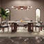 Ensemble de table de salle à manger élégant en faux marbre-104950604