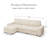 Corduroy Tufted 3-Seat Sofa Spacious Seats L-Shaped Apartment Couch-117494389