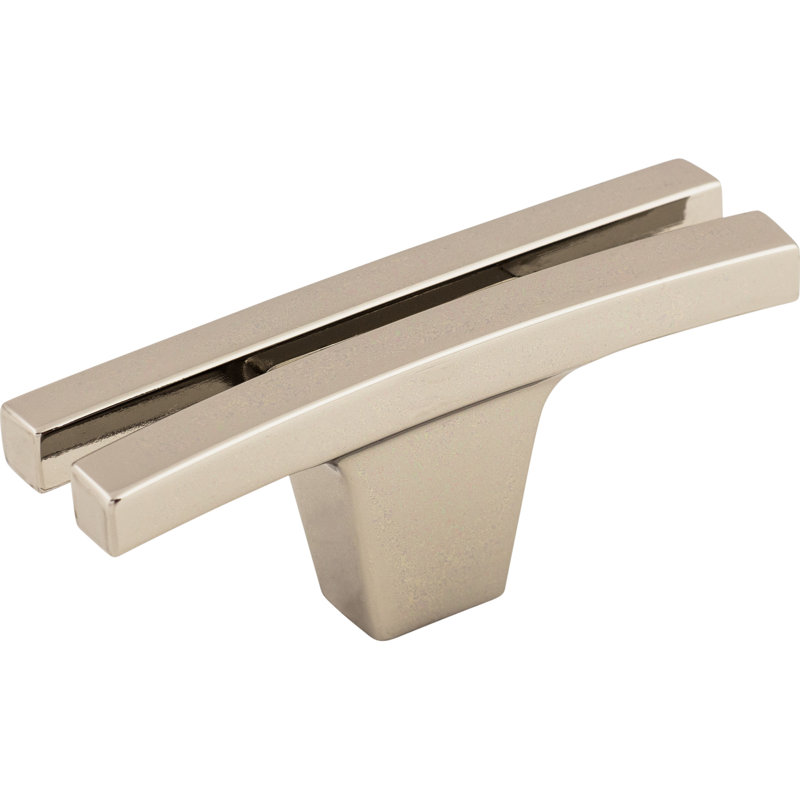Flared 2 5/8" Length Geometric Knob, Polished Nickel