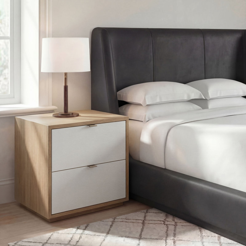 Kyoto 2 - Drawer Nightstand, White/Natural