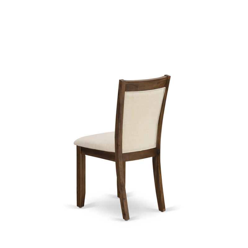 5 Piece Dining Room Furniture Set Contains a Round Dining Table and 4 Parson Chairs, Antique Walnut