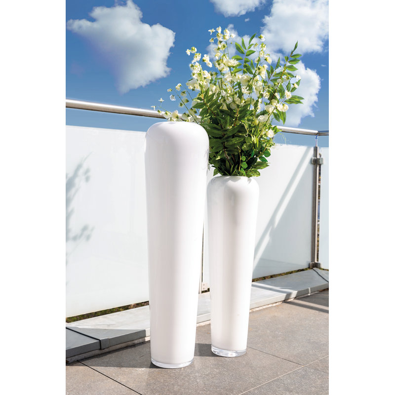 Tutzi Handmade Glass Floor Vase, 70cm H x 21cm W x 21cm D.