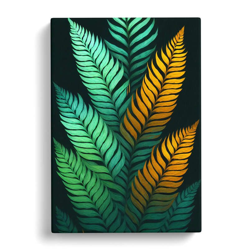 Venilale Fern Leaf Cyber - Wrapped Canvas, 50cm H x 35cm W x 3cm D