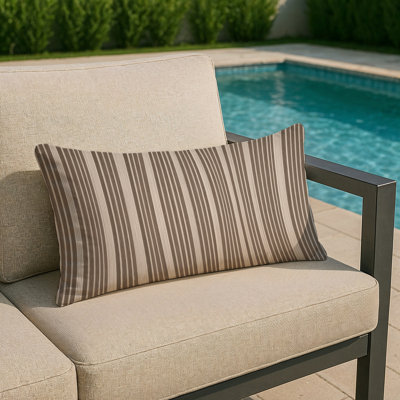 Coussin décoratif horizontal et extérieur à rayures horizontales