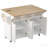 Versatile Fluted Kitchen Island With 2 Drop Leaf, Power Outlet, And Storage, Perfect For Modern Kitchens And Dining Rooms.-1616280051