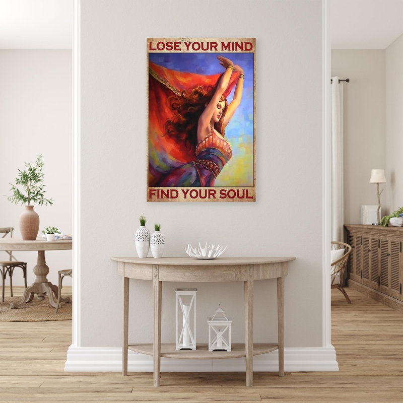 «Woman Dance Lose Your Mind», reproduction d'art rectangulaire sur toile tendue 1 pièce, H 36 po x l 24 po x P 1,25 po