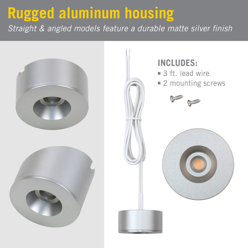 Mini Silver Aluminum Angled LED Puck Light