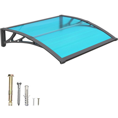 Auvent pour fenêtre avec auvent en porte-à-faux en polycarbonate avec support en ABS noir auvent extérieur pour entrée de porte, patio