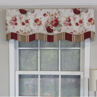 Cotton Striped Scalloped Window Valance