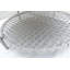 Table basse ronde d'extérieur avec plateau en métal antirouille et tablette en rotin tissé pour patio