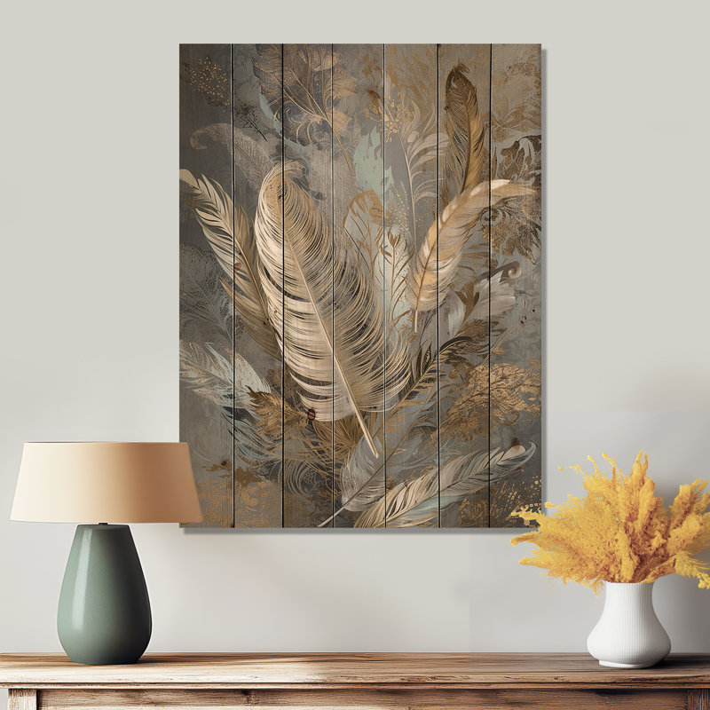 Gethsemane " Gold Feather Extravaganza V ", 20" H x 10" W x 0.78" D